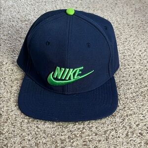 Nike Kids Dark Blue and Lime Cap
